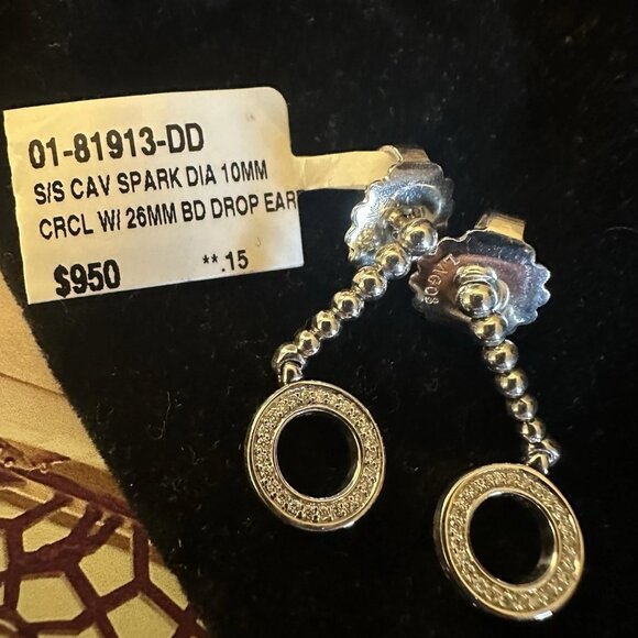 LAGOS EARRINGS Caviar Diamond NWT FREE SHIP; Retail $950;